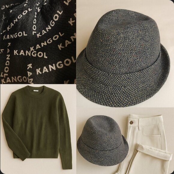 Vintage Kangol Tweed Fedora Hat - Picture 1 of 10
